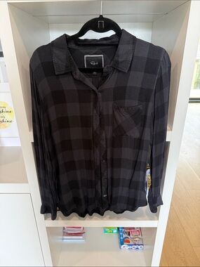 Rails Black Plaid Button-Down Shirt